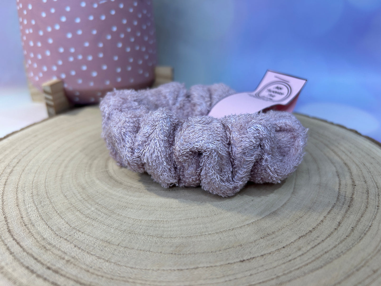 Pink Bamboo Towel Scrunchie