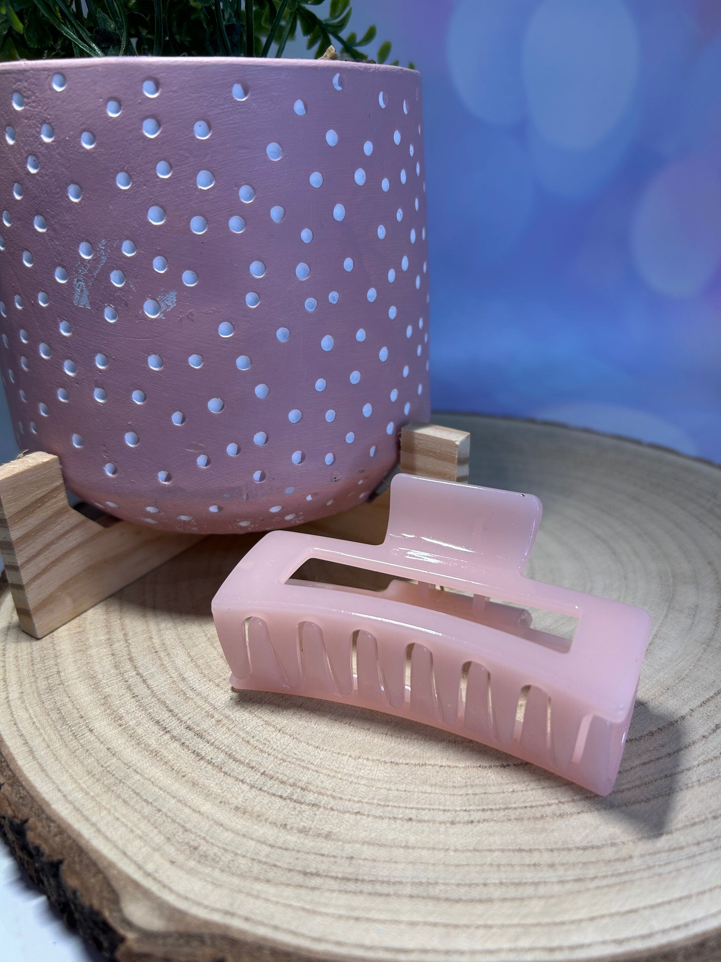 Shiny Pink Flat Claw Clip