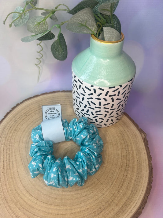 Blue Flamingo Scrunchie