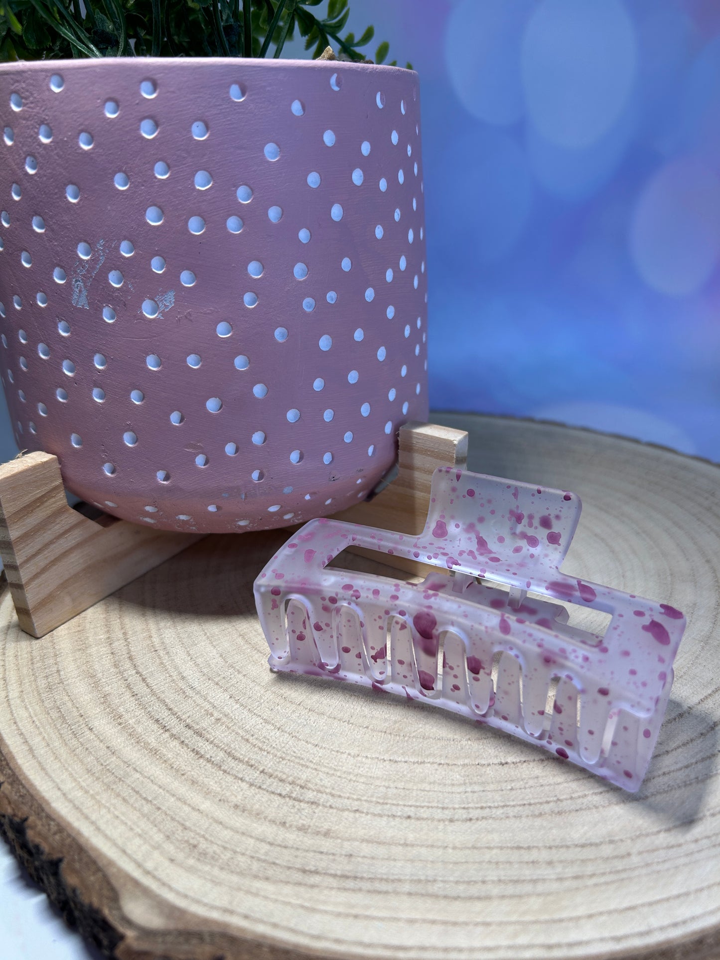Purple Speckled Medium Flat Claw Clip