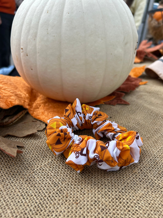 Halloween Pumpkin Cotton Scrunchie
