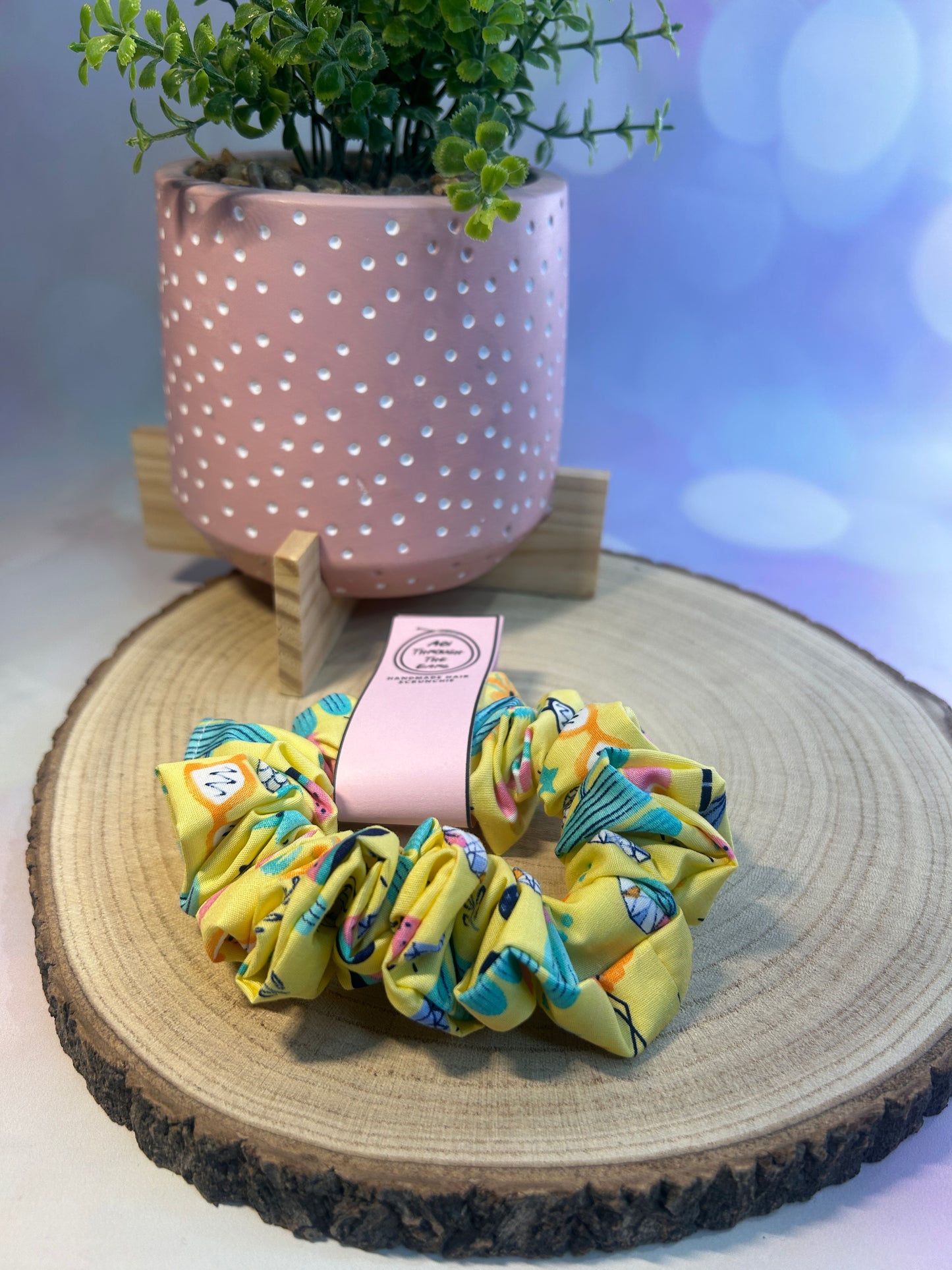 Yellow Summer Time Scrunchie