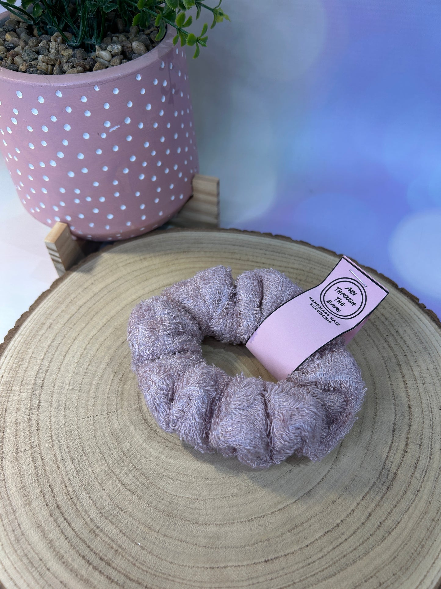 Pink Bamboo Towel Scrunchie