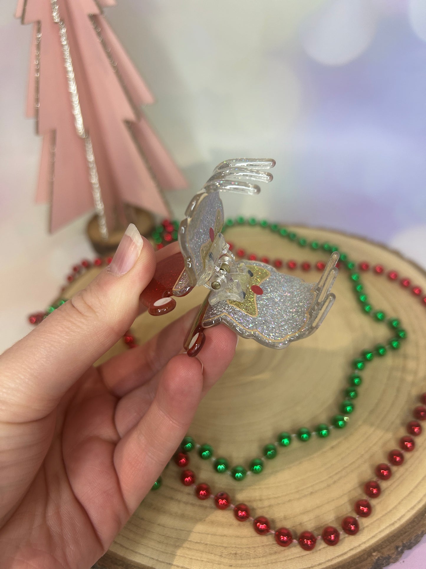 Mini Santa Hair Claw Clip