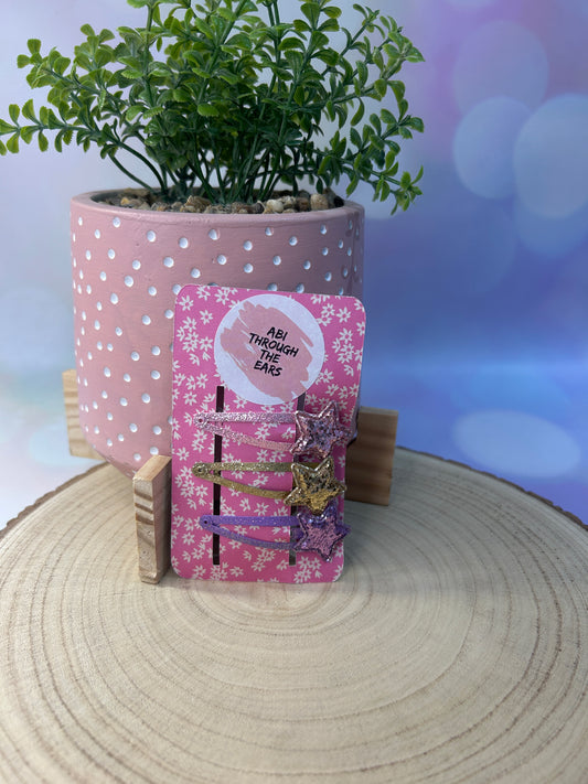 Glitter Star Snap Clips