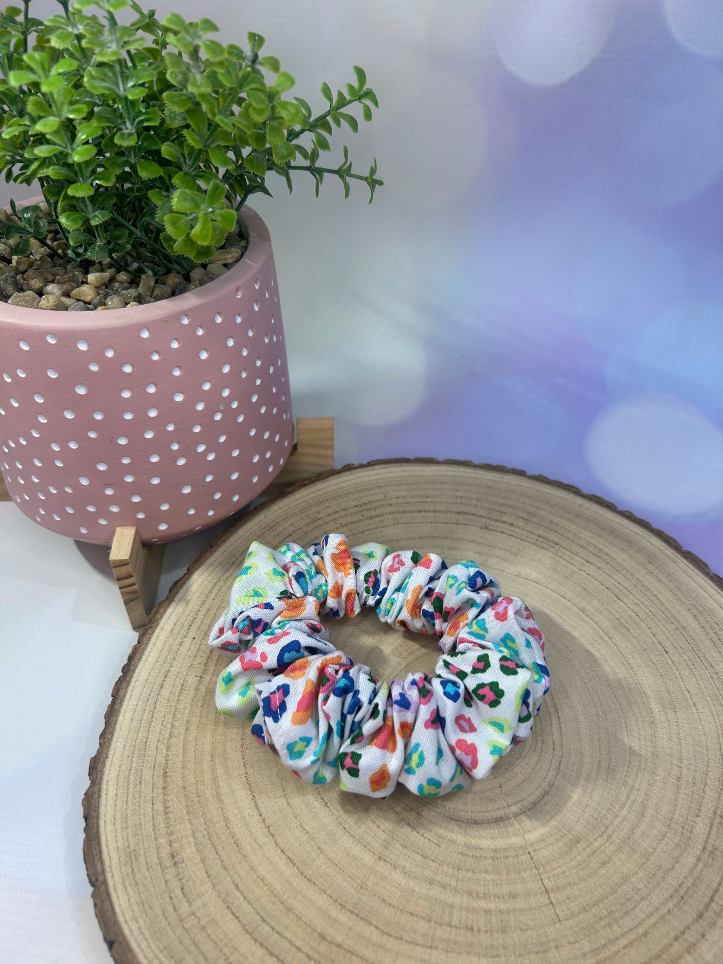 Rainbow Animal Print Hair Scrunchie