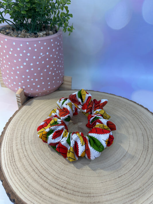 Autumn Leaves Cotton Hair Scrunchie
