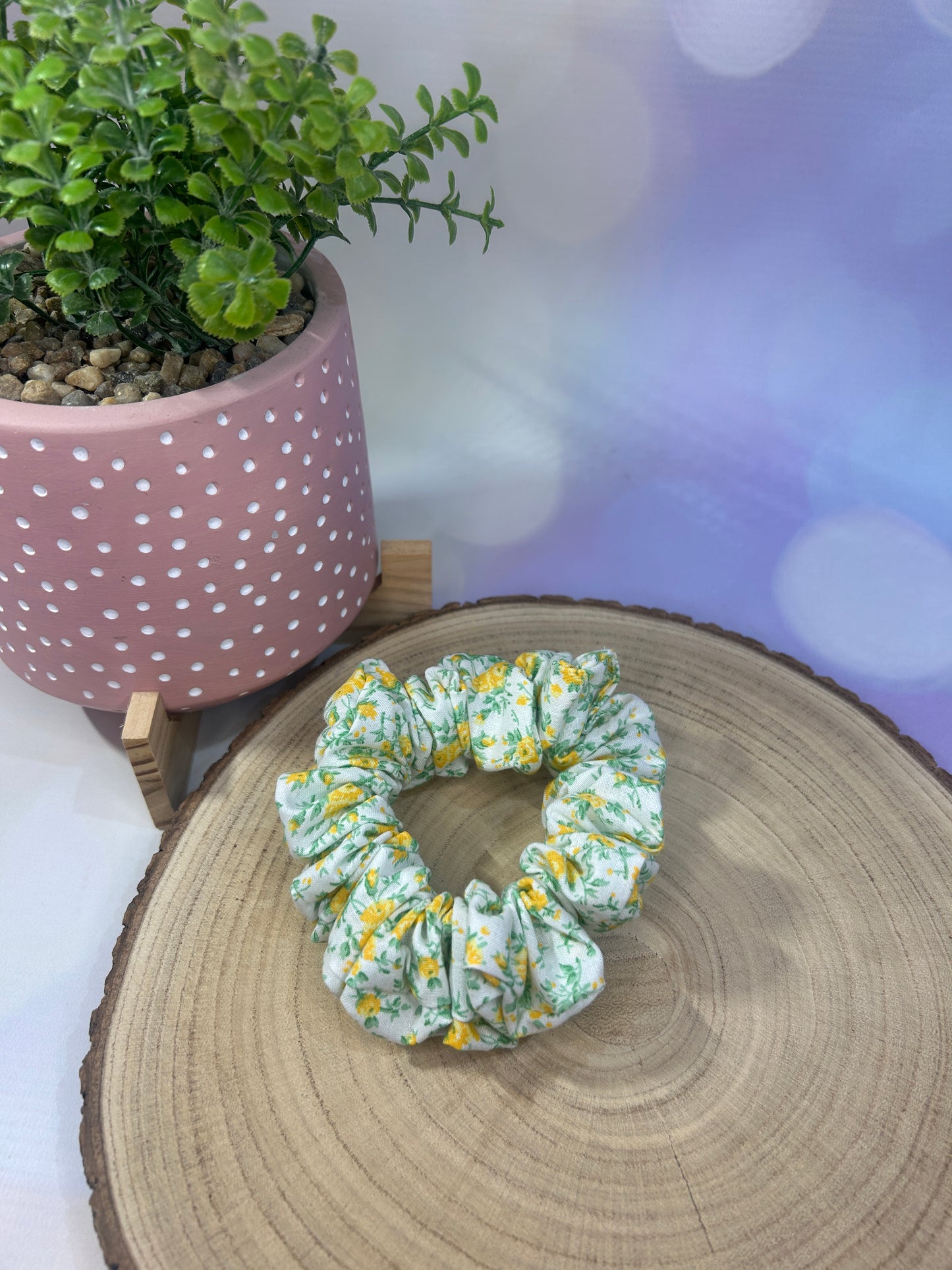 Lemon Vines Hair Scrunchie