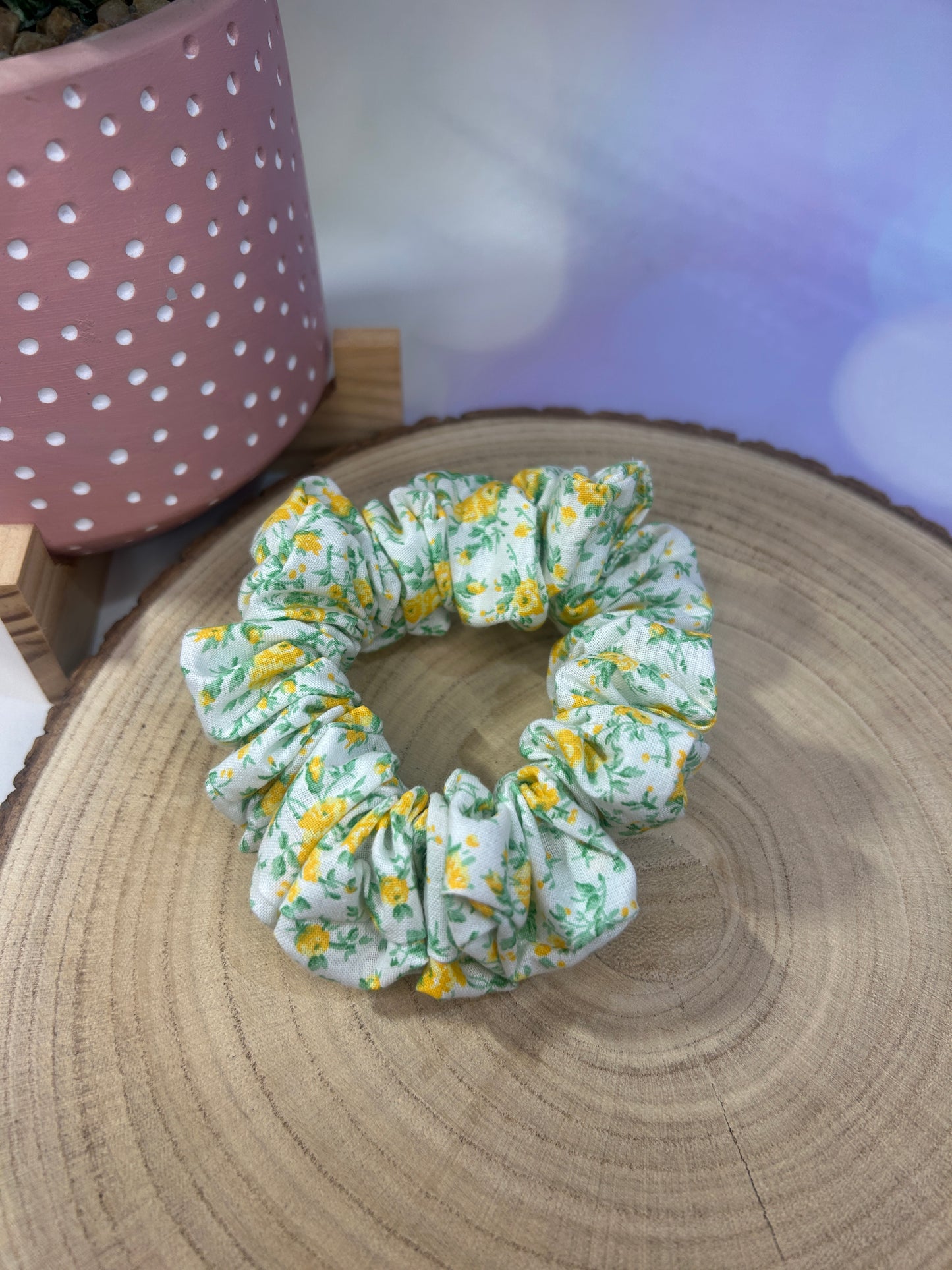 Lemon Vines Hair Scrunchie