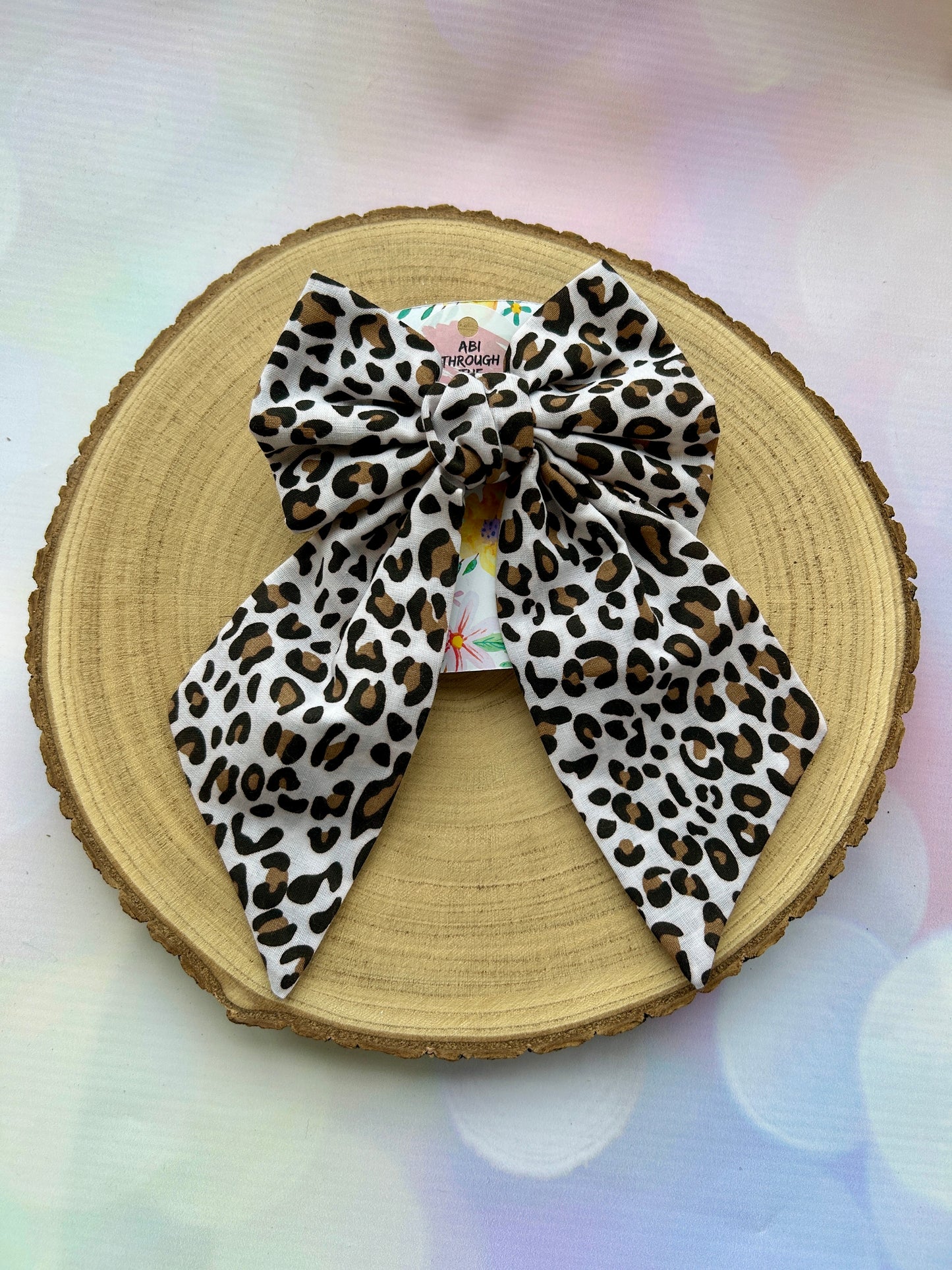 Leopard Print Midi Hair Bow