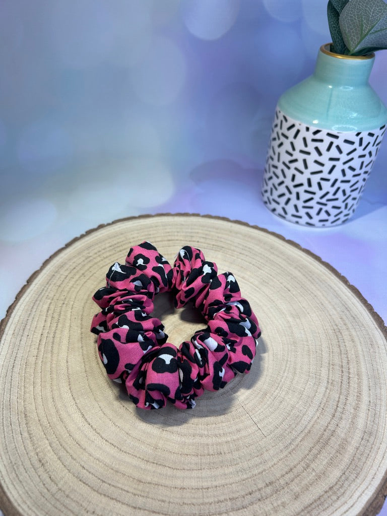 Bold Pink Animal Print Scrunchie