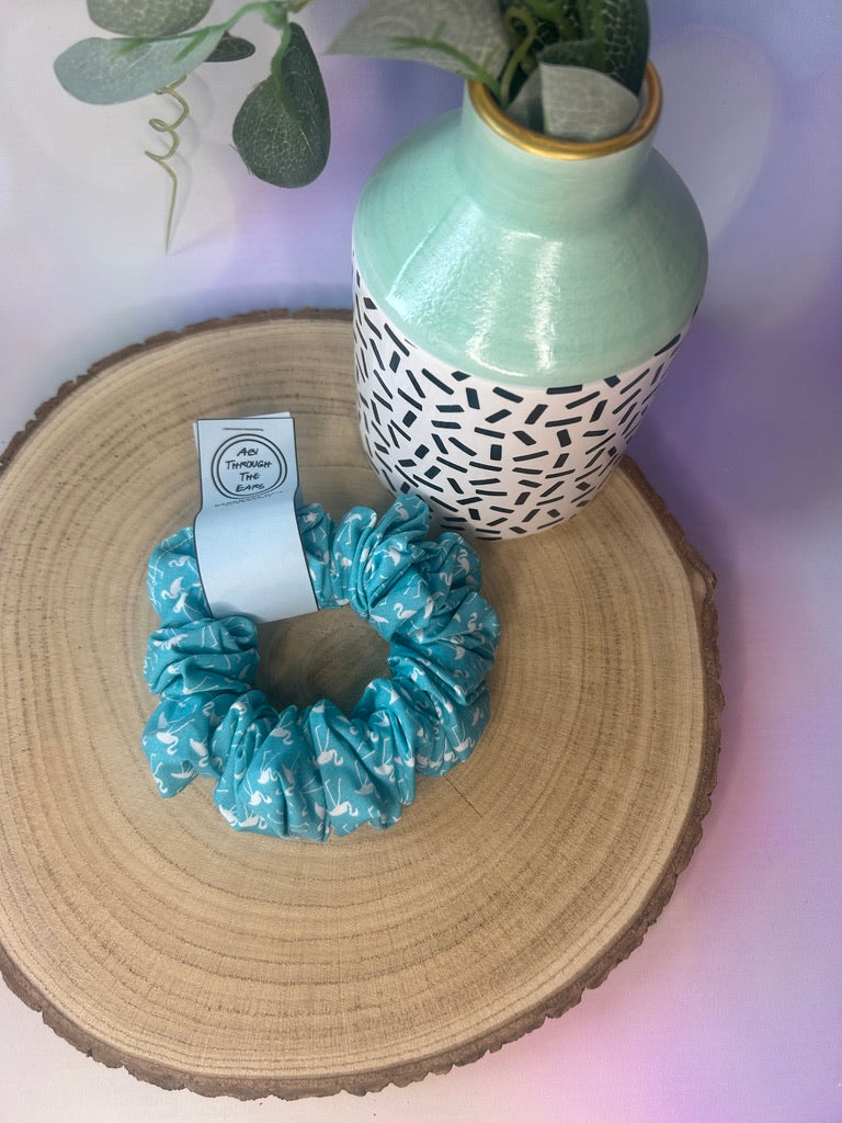 Blue Flamingo Scrunchie