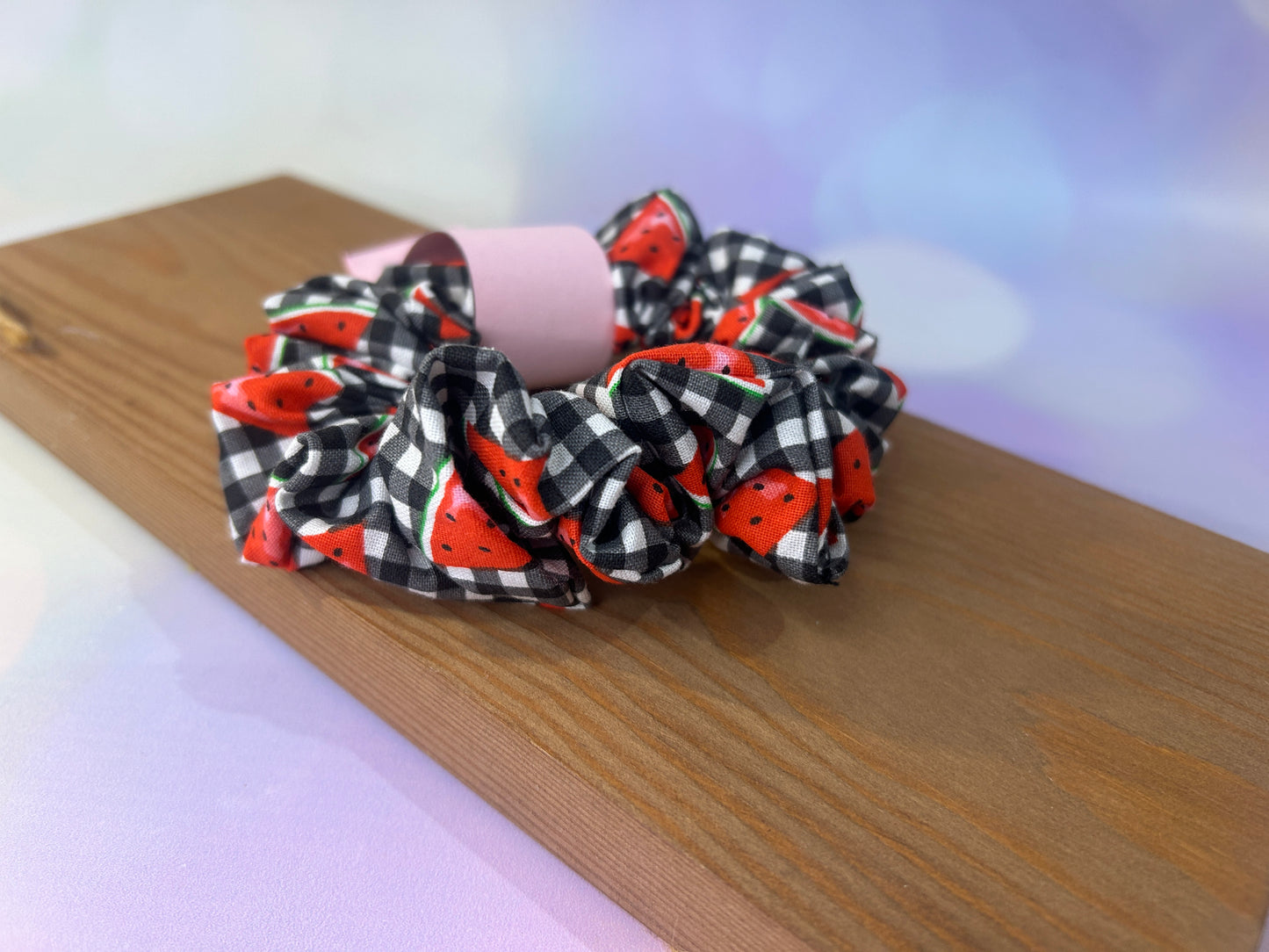 Watermelon Gingham Hair Scrunchie - Limited Edition