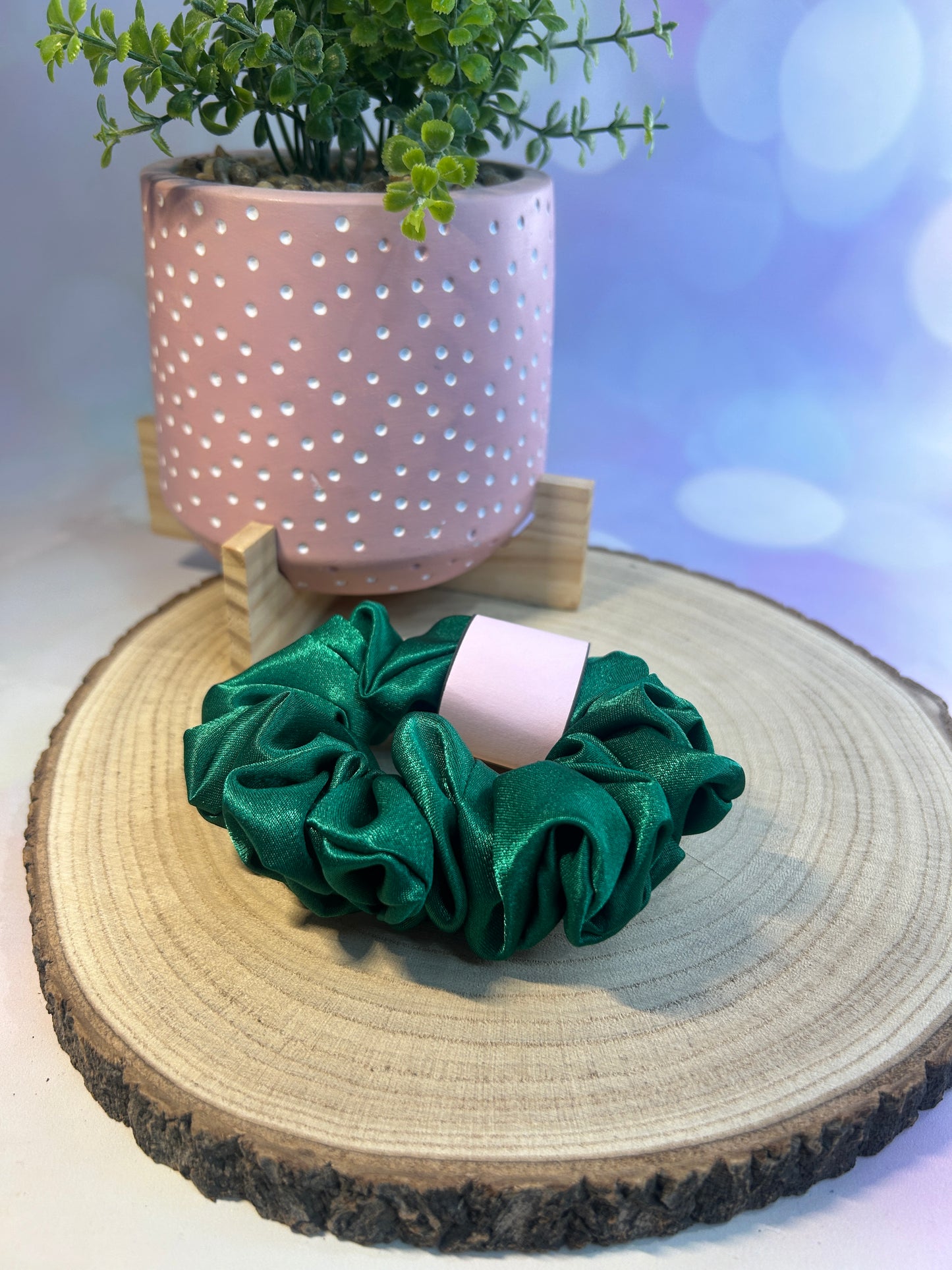 Luxury Emerald Green Satin Scrunchie