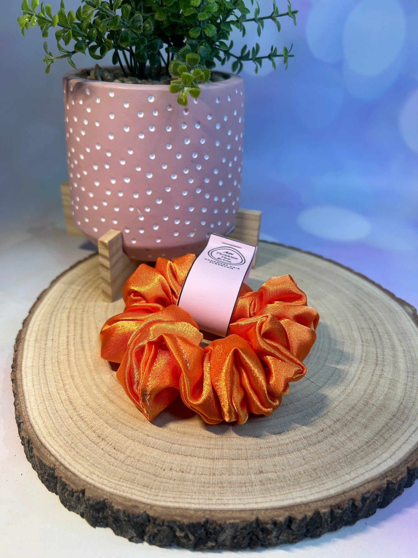 Luxury Orange Satin Scrunchie