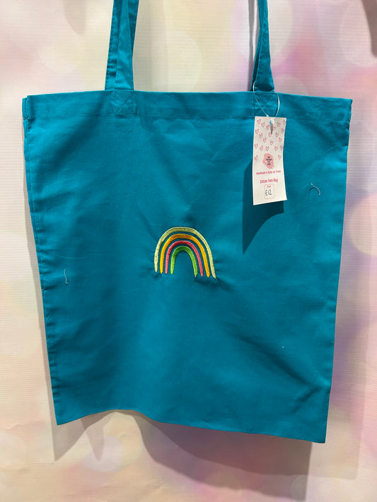 Rainbow Teal Tote Bag