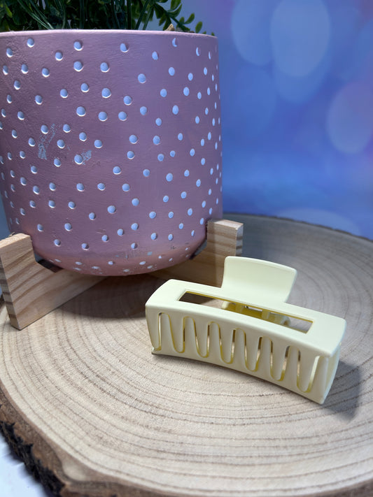 White Flat Claw Clip