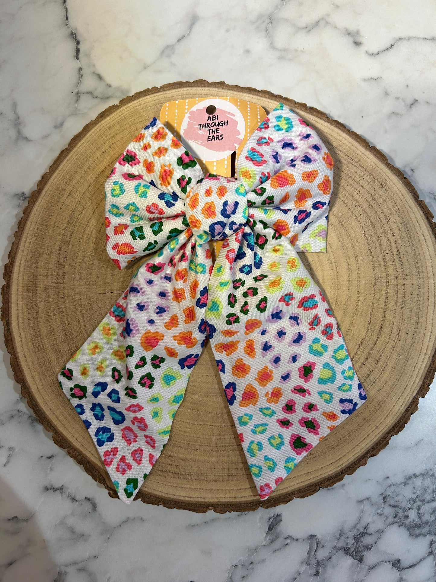 Multicoloured Animal Print Midi Hair Bow