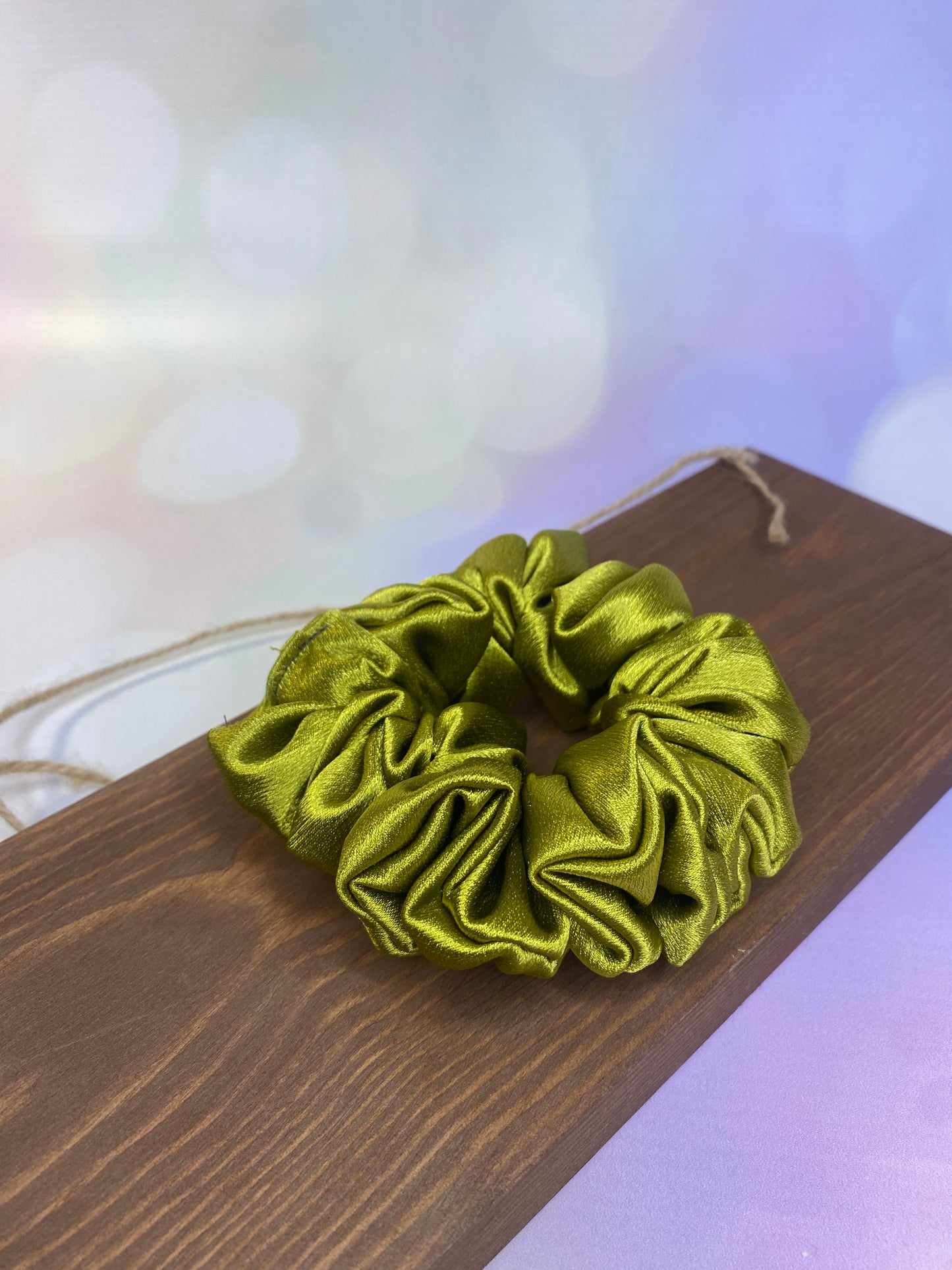 Luxury Olive Satin Scrunchie
