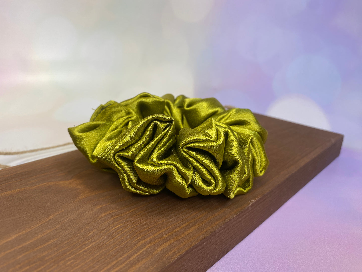 Luxury Olive Satin Scrunchie