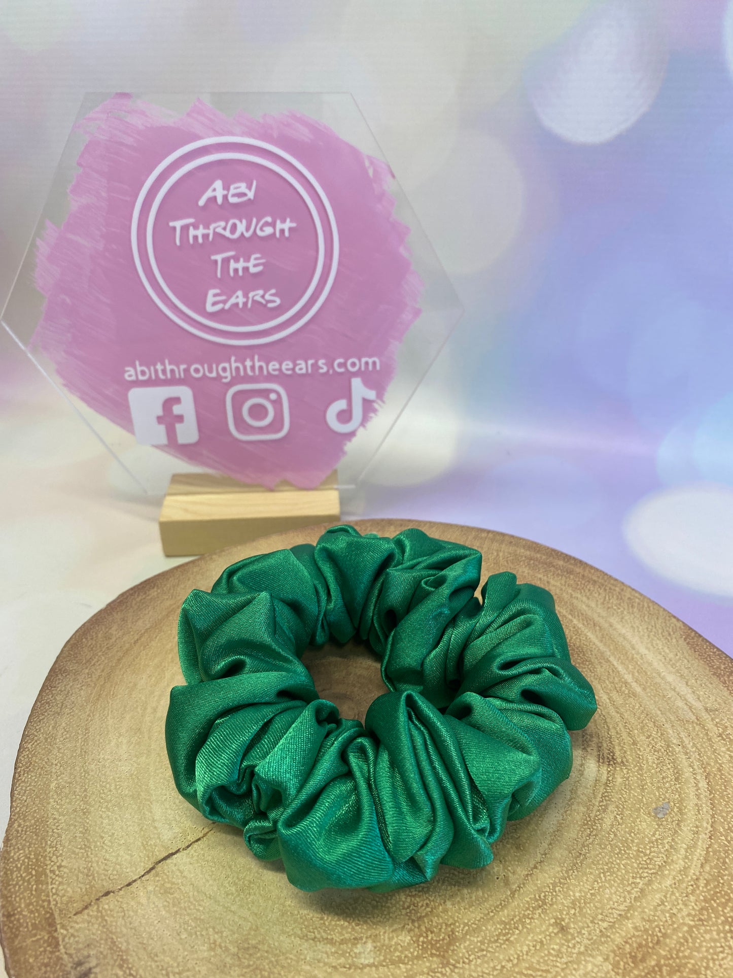 Luxury Emerald Green Satin Scrunchie
