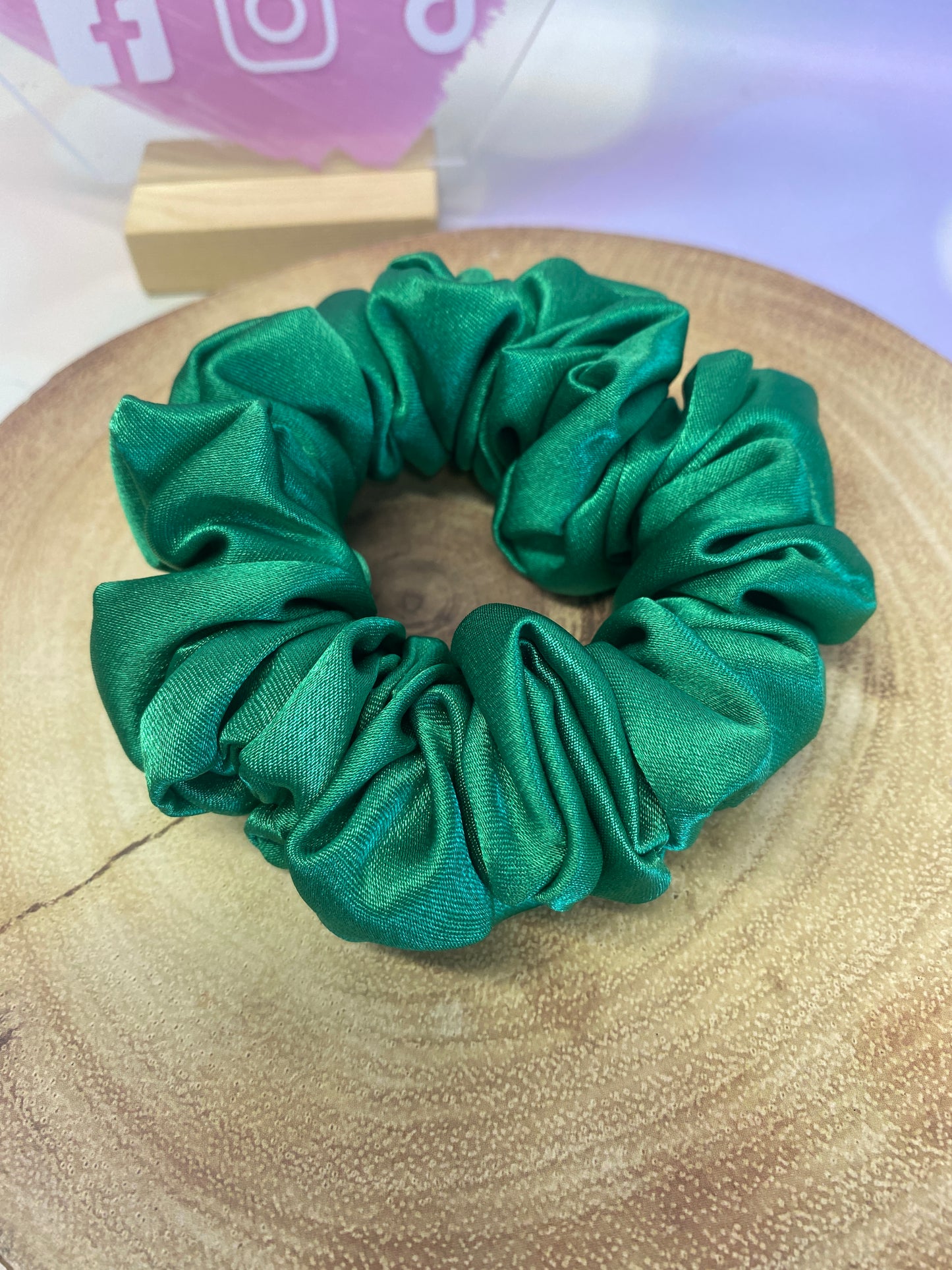 Luxury Emerald Green Satin Scrunchie