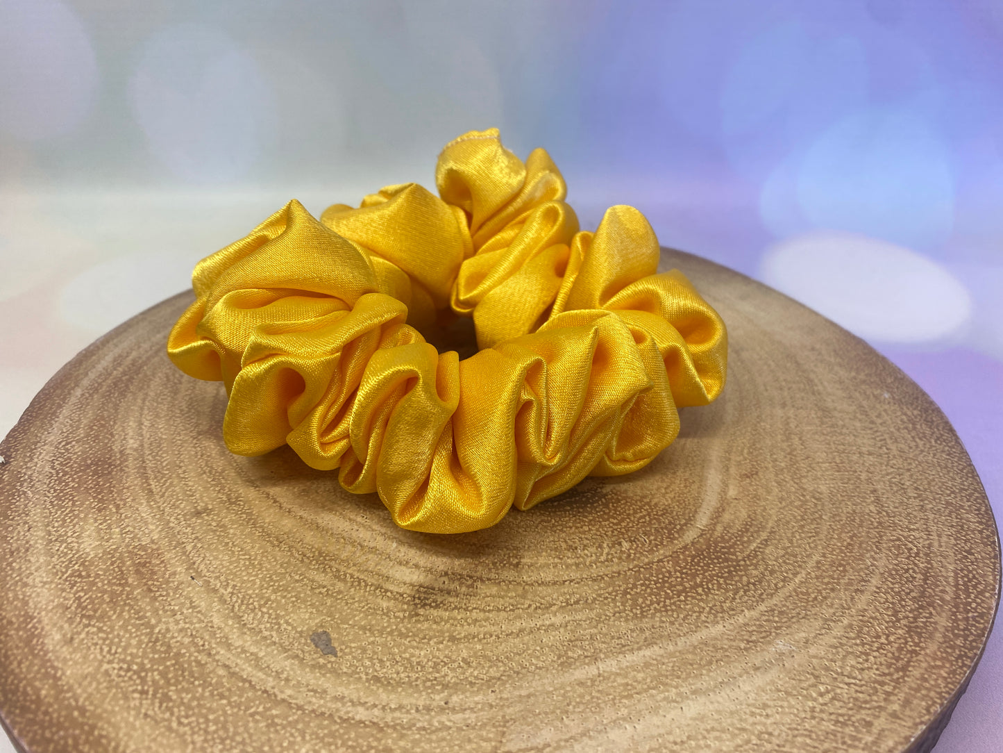Luxury Yellow Satin Scrunchie