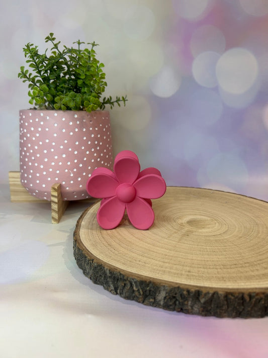 Bold Pink Flower Claw Clip