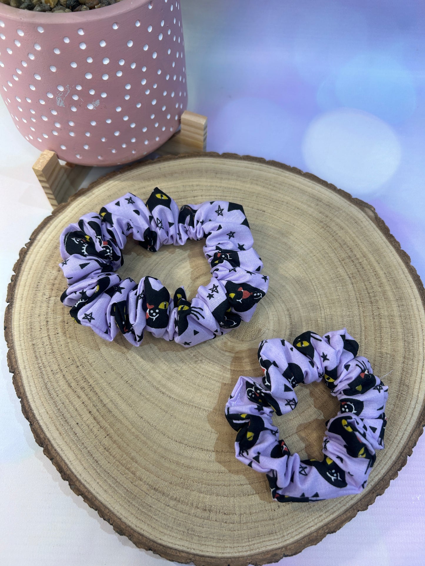 Halloween Spooky Cats Cotton Scrunchie