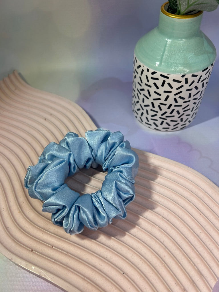 Luxury Baby Blue Satin Scrunchie