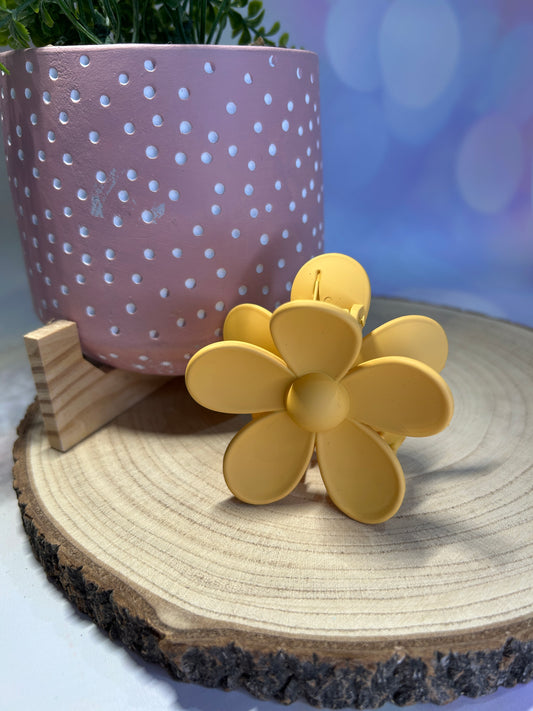 Custard Yellow Flower Claw Clip