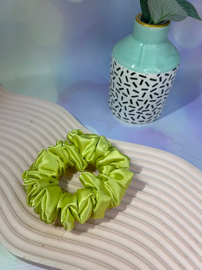 Luxury Lime Satin Scrunchie