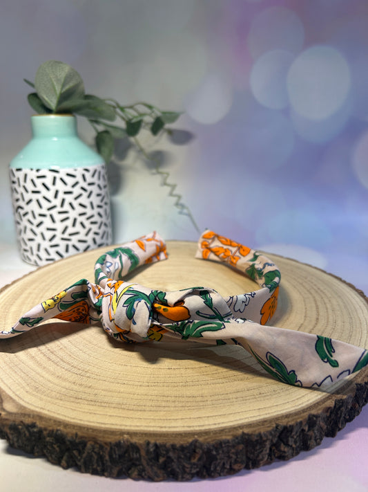 Pink and Orange Flowers Knotband