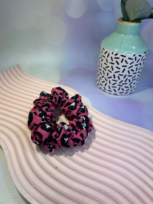 Bold Pink Animal Print Scrunchie
