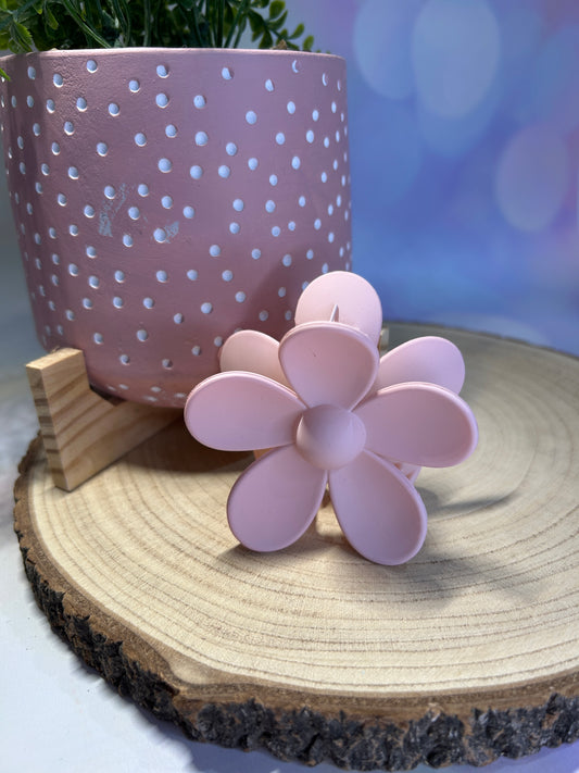 Light Pastel Pink Flower Claw Clip