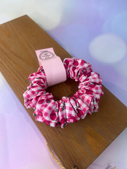 Gingham Cherries  Hair Scrunchie - Limited Edition