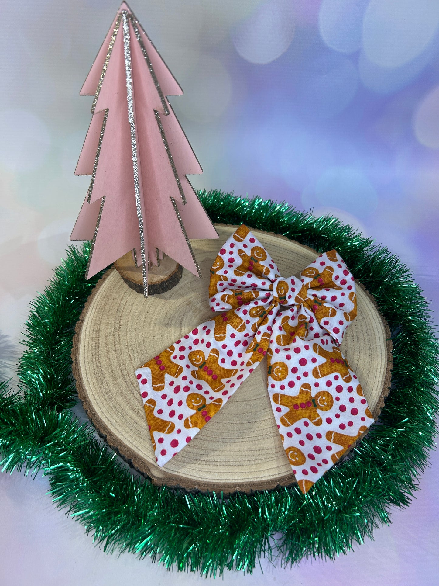 Polka Dot Gingerbread Hair Bow