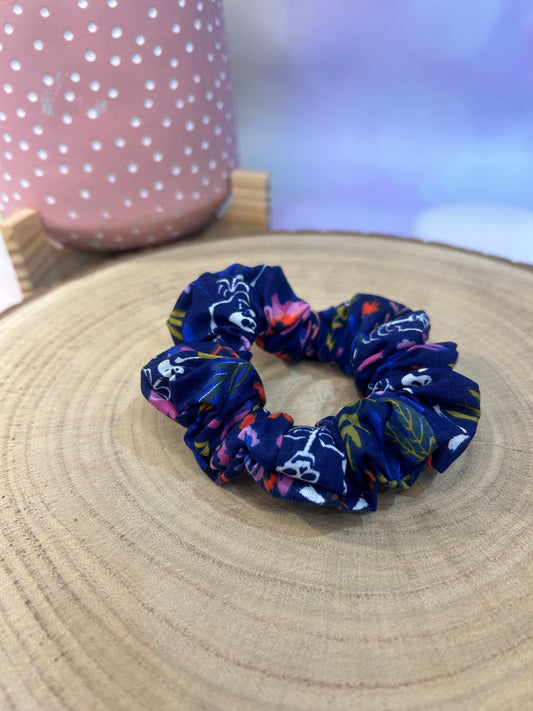 Halloween Day of the Dead MINI Scrunchie - Navy