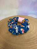 Blue Snowman Christmas Scrunchie