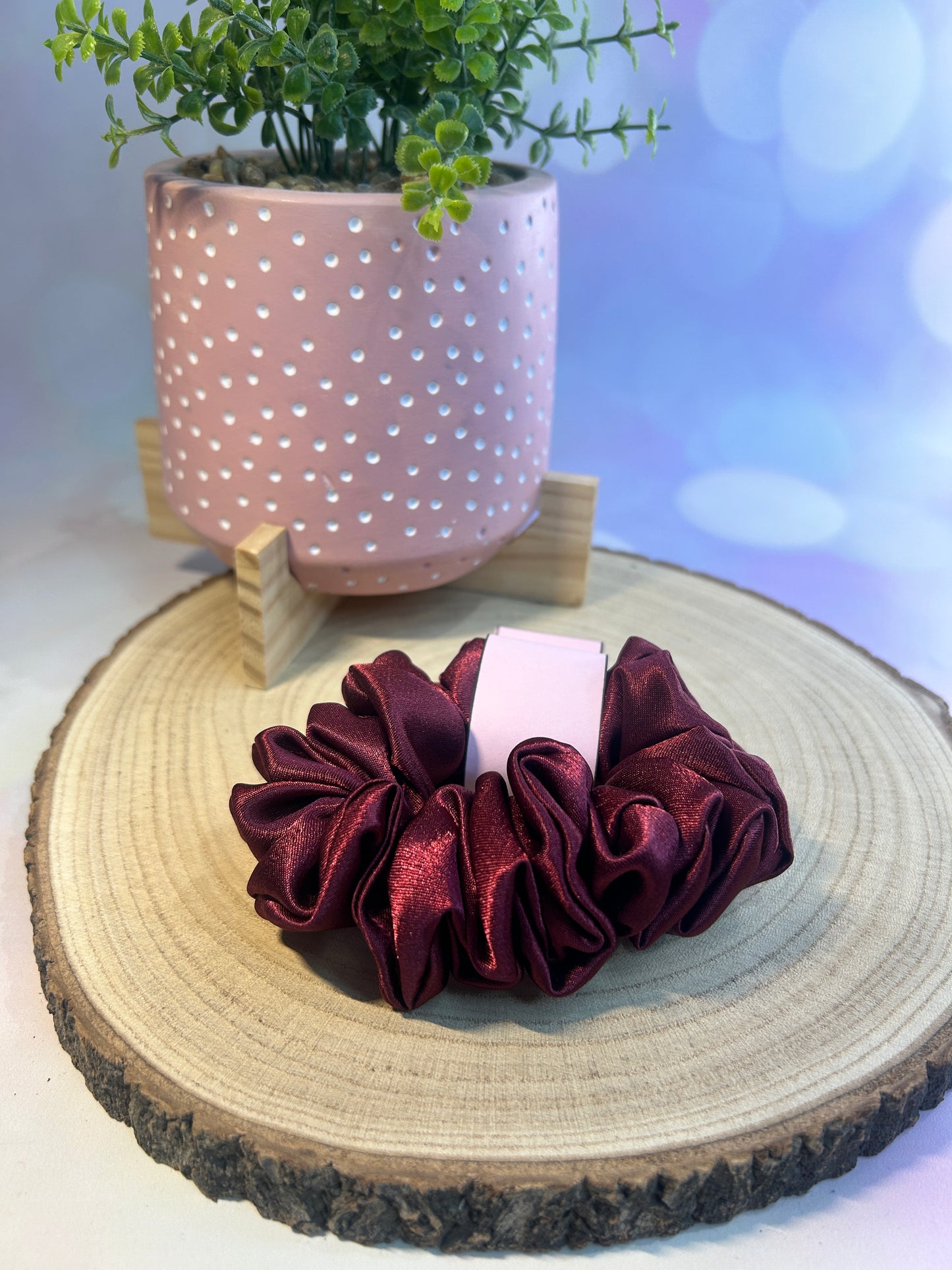 Red Wine Satin Scrunchie