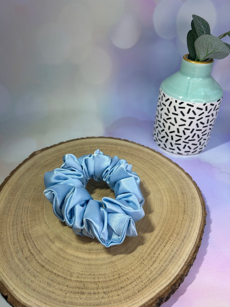 Luxury Baby Blue Satin Scrunchie