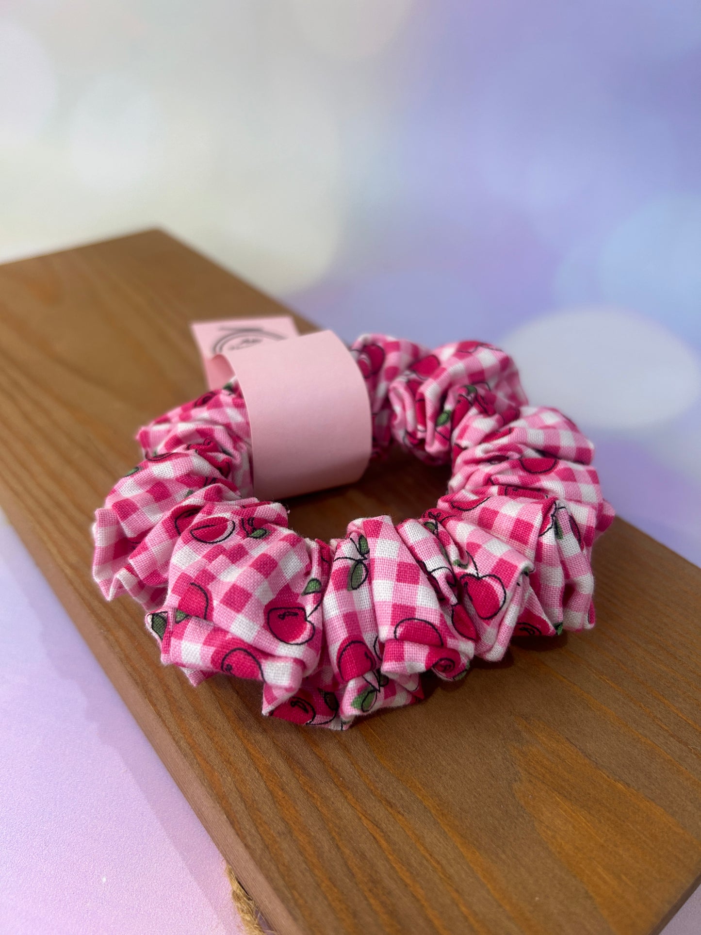 Gingham Cherries  Hair Scrunchie - Limited Edition