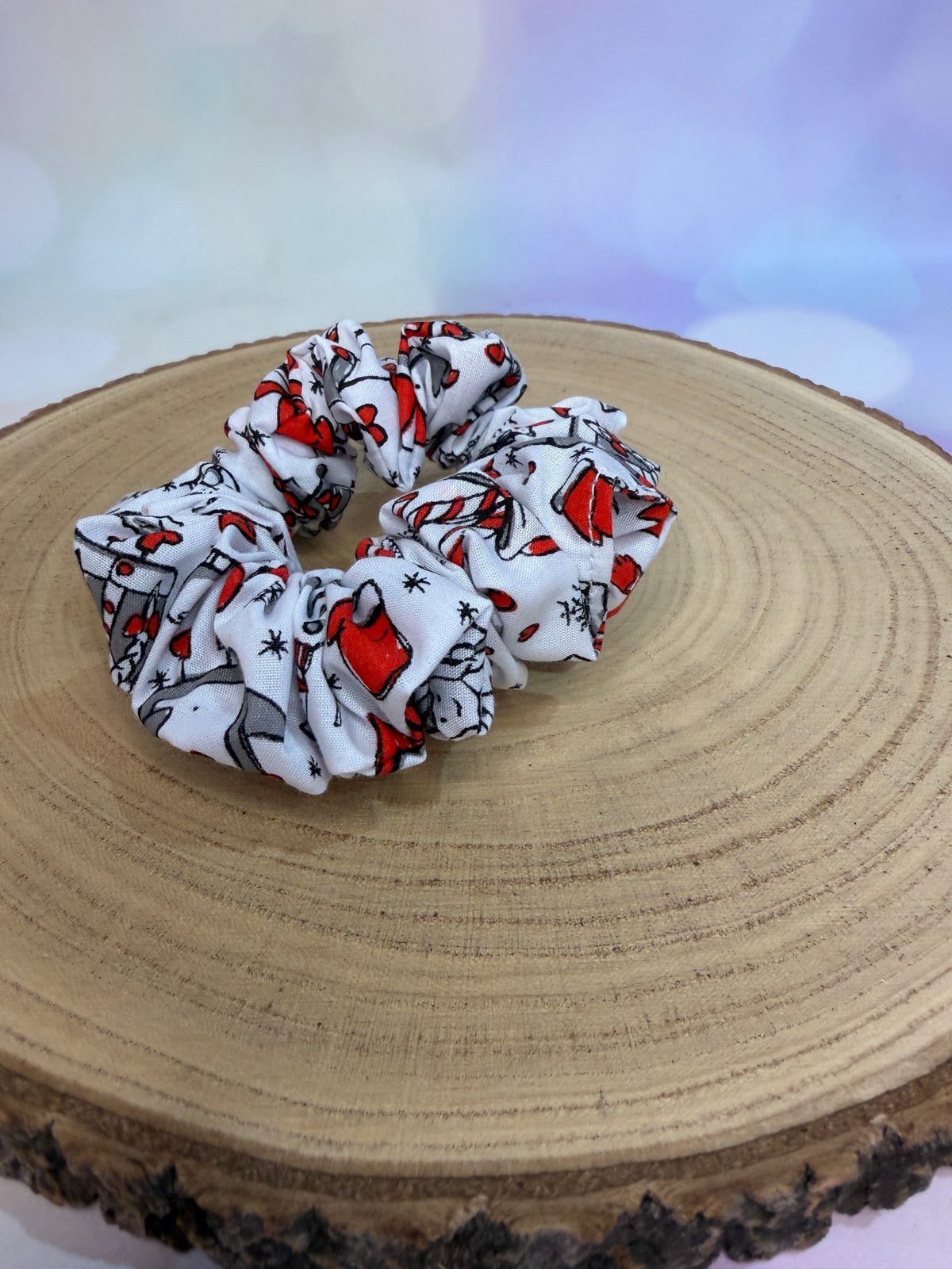 White Candy Cane Friends Christmas Scrunchie