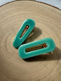 Seafoam Shimmer Hair Clips