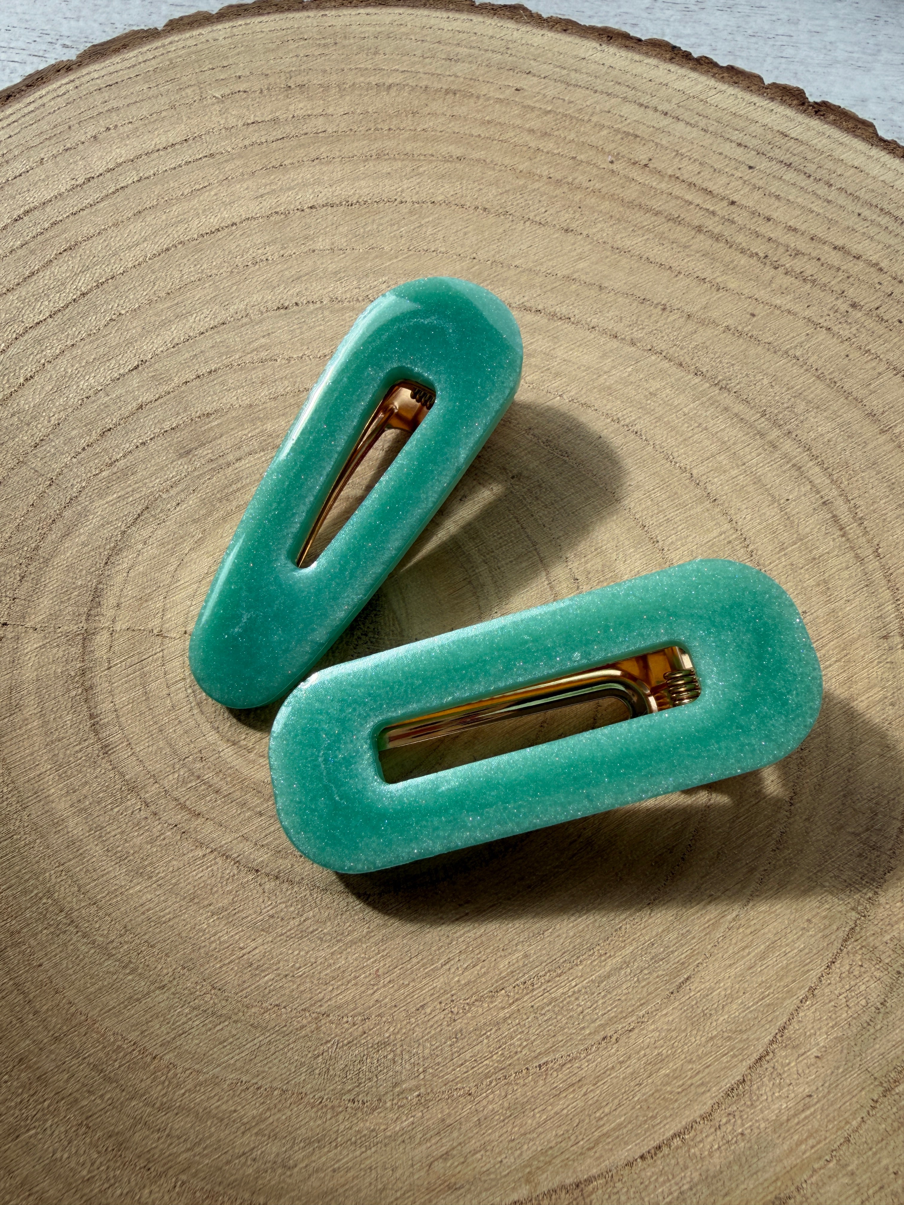 Seafoam Shimmer Hair Clips