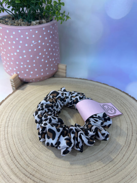 Leopard Print Cotton Hair Scrunchie