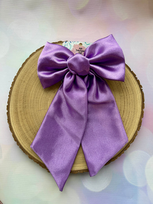 Luxury Grape Satin Hair Bow
