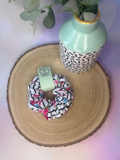 B&W Striped Swim Scrunchie