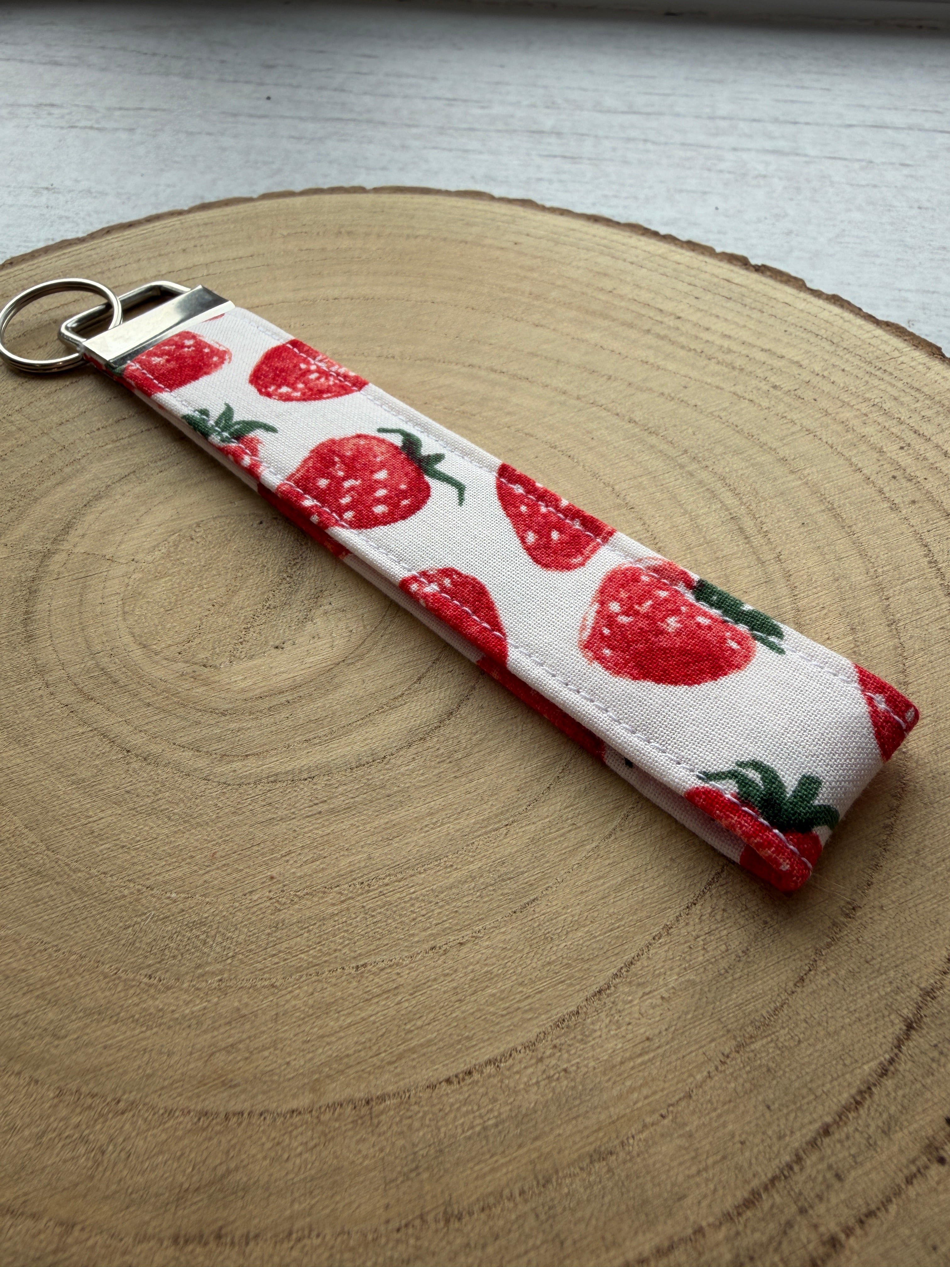 Summer Strawberries Keychain Wristlet