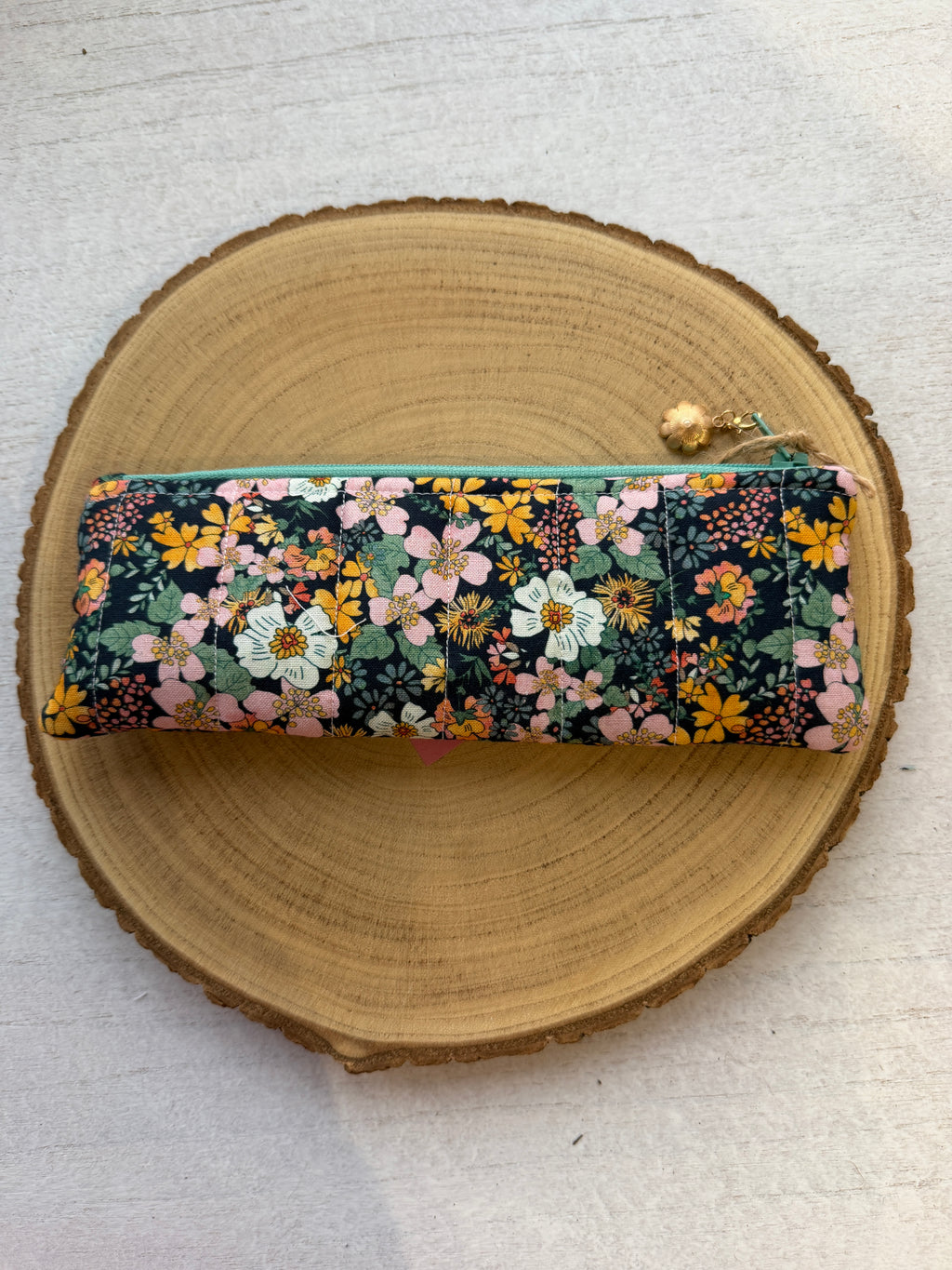 Navy Wildflower Slimline Pencil Case